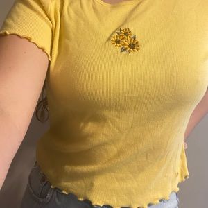 Hollister yellow sunflowers baby tee